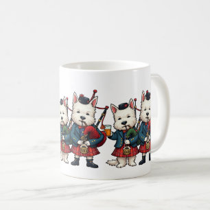 Caneca De Café Noite de Burns West Highland Terrier Gaitistas