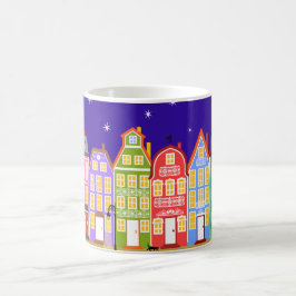 Caneca De Café Noite de City Walking Cat Mug