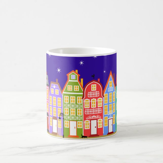 Caneca De Café Noite de City Walking Cat Mug (Centro)