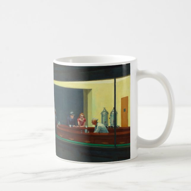 Caneca De Café Noite de Edmund Hopper Mug (Direita)