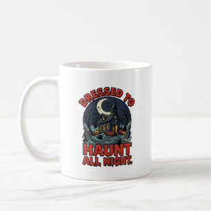 Caneca De Café Noite de Fantasia de Cemitério Assombrado de Hallo