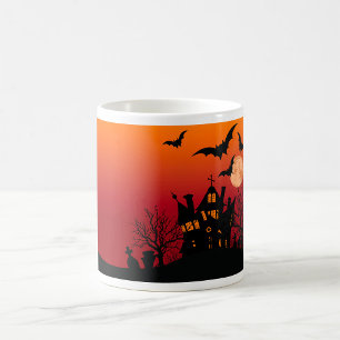 Caneca De Café Noite de Halloween de Spooky Haunted House