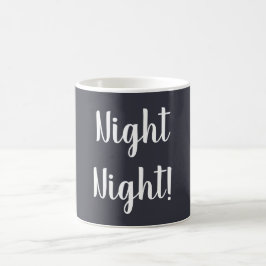 Caneca De Café Noite de Mug em Azul Escuro com Texto Branco