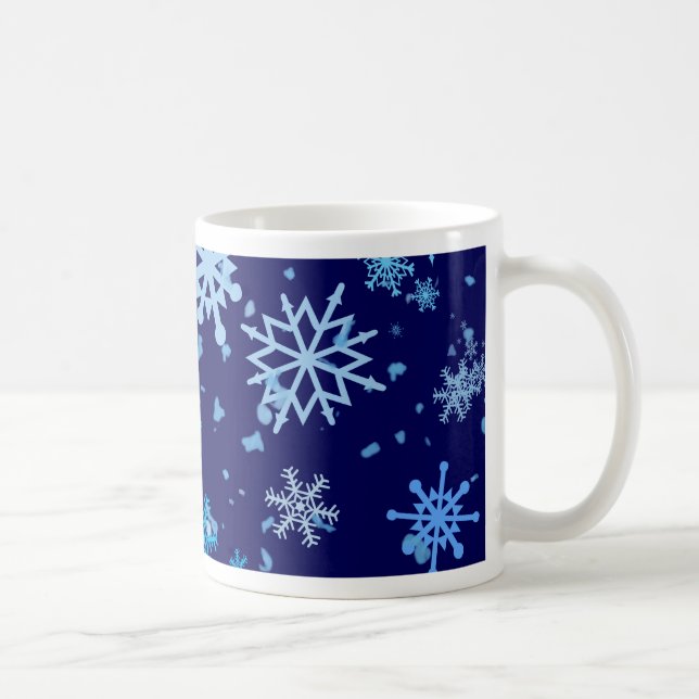 Caneca De Café Noite de Natal em queda de neve (Direita)
