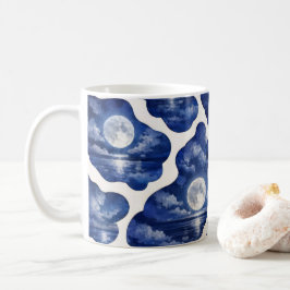 Caneca De Café Noite de Oceano Lua Cheia