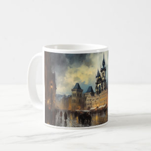 Caneca De Café Noite de Praga na República Checa