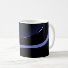 Caneca De Café Noite do Cometa: Abstrato azul, roxo e preto