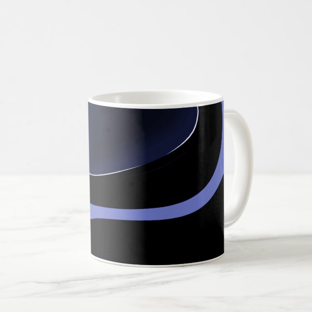 Caneca De Café Noite do Cometa: Abstrato azul, roxo e preto (Frente Esquerda)