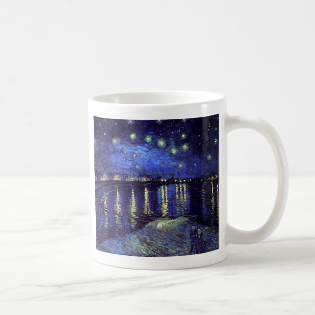 Caneca De Café noite estrelada sobre o rone 1890 (Direita)