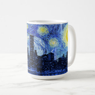 Caneca De Café Noite estrelado sobre a Nova Iorque