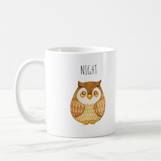 Caneca De Café Noite Owl Watercolor