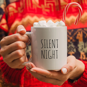 Caneca De Café "Noite Silenciosa" Simples Preta e Branca