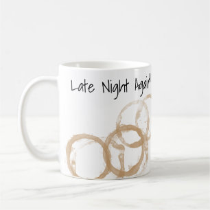 Caneca De Café Noite Tarde Novamente Café Anéis Mantidos