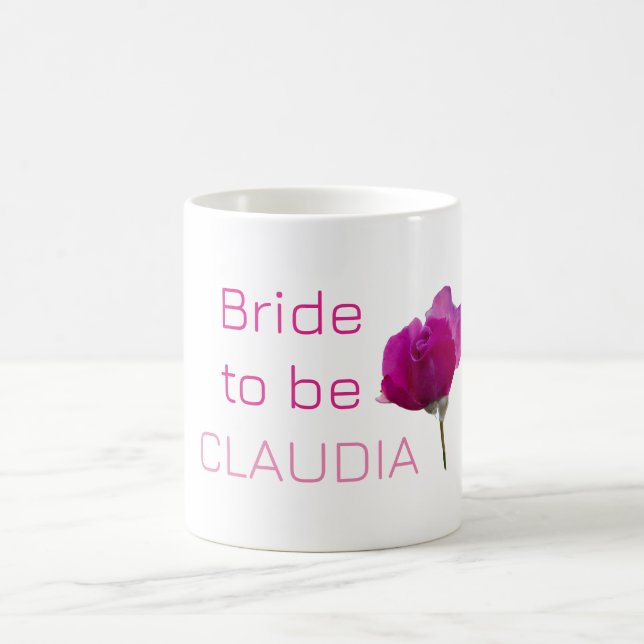 Caneca De Café Noiva a ser Nome rosa cor-de-rosa (Centro)