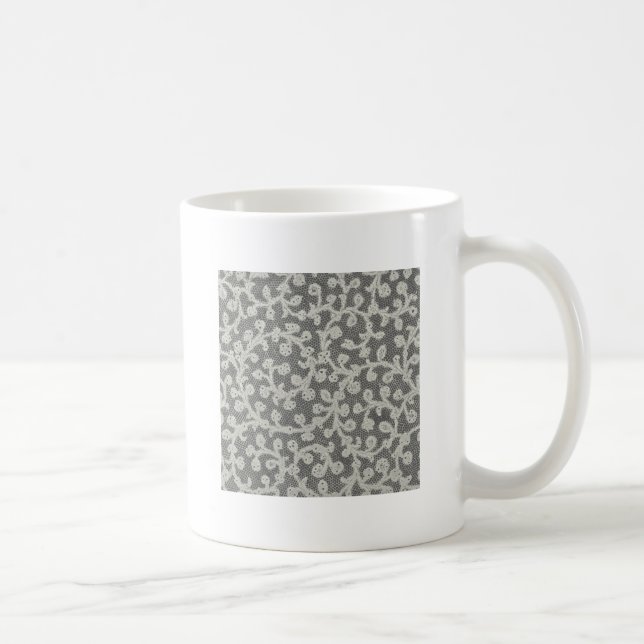 Caneca De Café Noiva Antiga Renda Linho Branco Clássico Bonito (Direita)