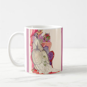 Caneca De Café noiva bonita em um vestido bonito