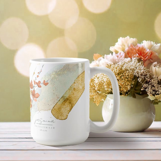Caneca De Café Noiva de Casamento de Flores Silvestres Dama de Ho (Criador carregado)