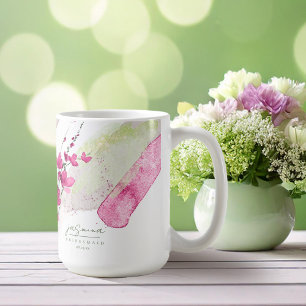 Caneca De Café Noiva de Casamento de Flores Silvestres Damasco ID