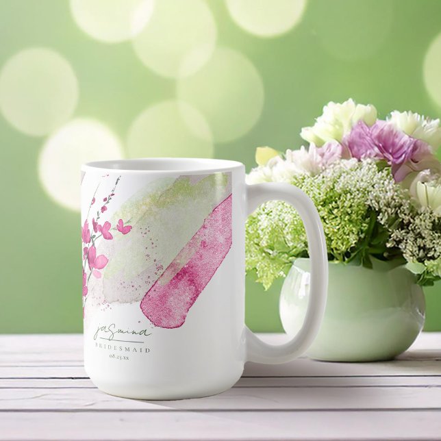 Caneca De Café Noiva de Casamento de Flores Silvestres Damasco ID (Criador carregado)