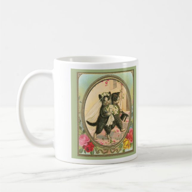 Caneca De Café Noiva de Gato e Dia de Casamento de Groom (Esquerda)