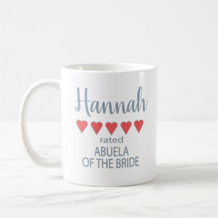 Caneca De Café Noiva e Cortejo de Casamento 5 Corações Avó da Noi