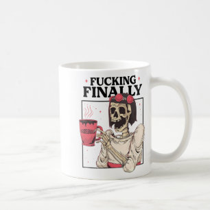 Caneca De Café Noiva esqueletal de Halloween finalmente dama de h