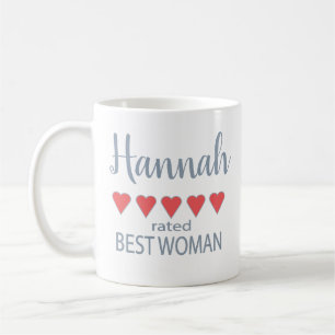 Caneca De Café Noiva & Festa de Casamento 5 Corações Melhor Mulhe