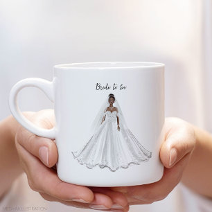 Caneca De Café Noiva negra, vestido branco,