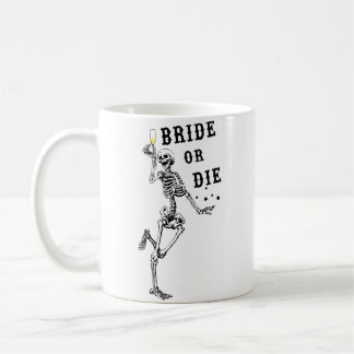 Caneca De Café Noiva Ou Morra Esqueleto Dançante Gótico Despedida