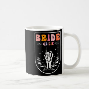Caneca De Café Noiva Ou Morra Retro Groovy Halloween Despedida de