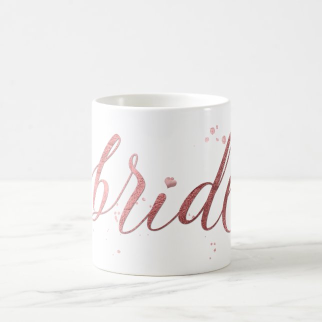 Caneca De Café Noiva PixDezines/Rosa Dourado Falso/Letra Moderna (Centro)