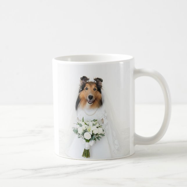Caneca De Café Noiva Sheltie (Direita)