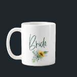 Caneca De Café Noiva Sunflower Eucalyptus Wedding<br><div class="desc">Toda festa noiva precisa de café! Trate sua tribo para esta caneca girassol e faça com que ela se sinta especial. trabalho de arte/gráficos,  por ReachDreams.etsy.com</div>