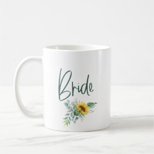 Caneca De Café Noiva Sunflower Eucalyptus Wedding