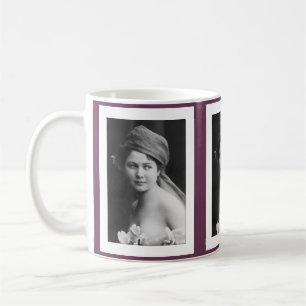 Caneca De Café Noiva Vitoriana em preto e branco