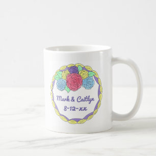 Caneca De Café Noivado de aniversário personalizado do Bolo de Ca