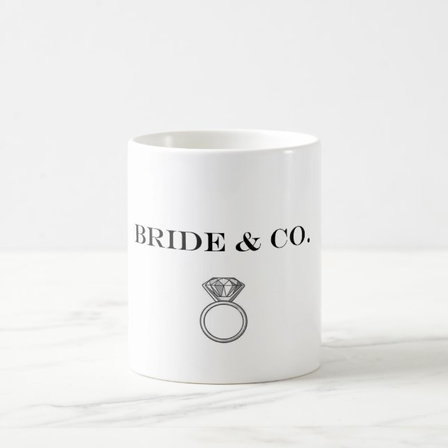 Caneca De Café Noivado de Noiva e Bridesmaids, Chá Tiara (Centro)