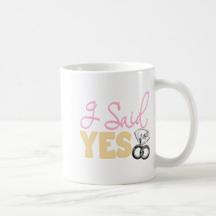 Caneca De Café Noivado Divertido Eu Disse Sim Despedida de Soltei