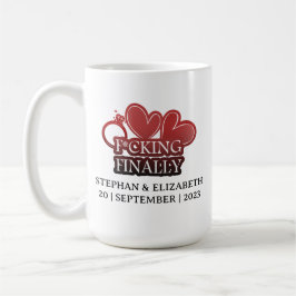 Caneca De Café Noivado Engraçado Dar Coração e Anel Café Mug