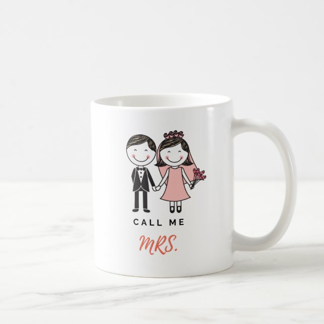 Caneca De Café Noivado personalizado Mug-Bride mug- (Direita)