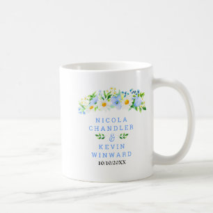 Caneca De Café Noivas Florais de Não-Me-Esqueças e Margaridas