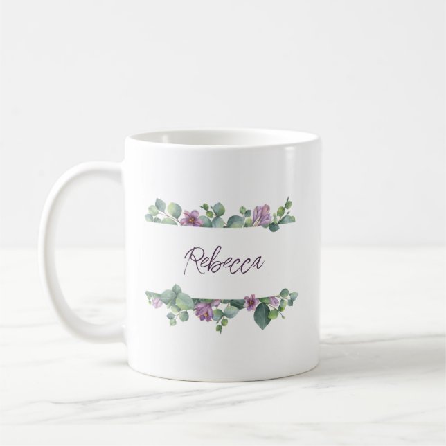 Caneca De Café Noivas Personalizadas De Eucalipto Para Casamento (Esquerda)