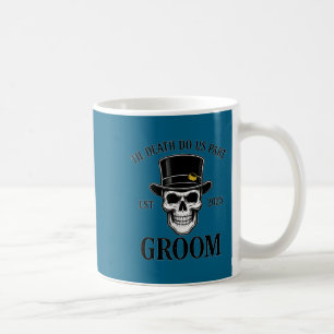 Caneca De Café Noivo esqueleto gótico casamento de Halloween