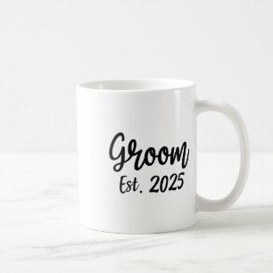 Caneca De Café Noivo Est. 2025 Festa de Engajamento de Casamento 