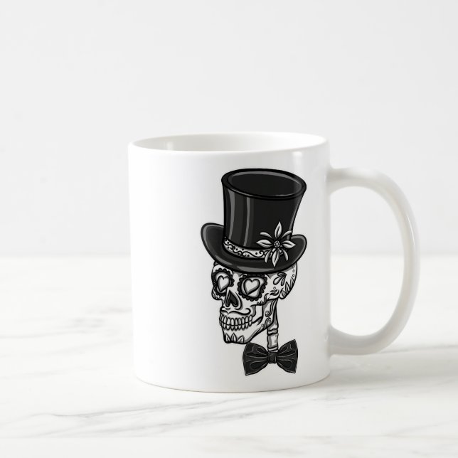 Caneca De Café Noivo Sugar Skull Festa de Despedida de Solteiro  (Direita)