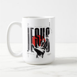 Caneca De Café Nome acima de todo Nome Jesus grunge moda streetwe