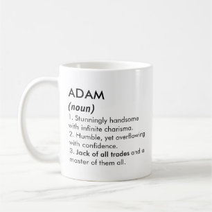 Caneca De Café Nome Adam, Nome editável, Nome personalizado