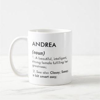 Caneca De Café Nome Andrea, Nome editável, Nome personalizado
