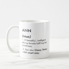 Caneca De Café Nome Ann, Nome editável, Nome personalizado