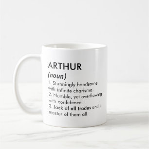 Caneca De Café Nome Arthur, Nome editável, Nome personalizado
